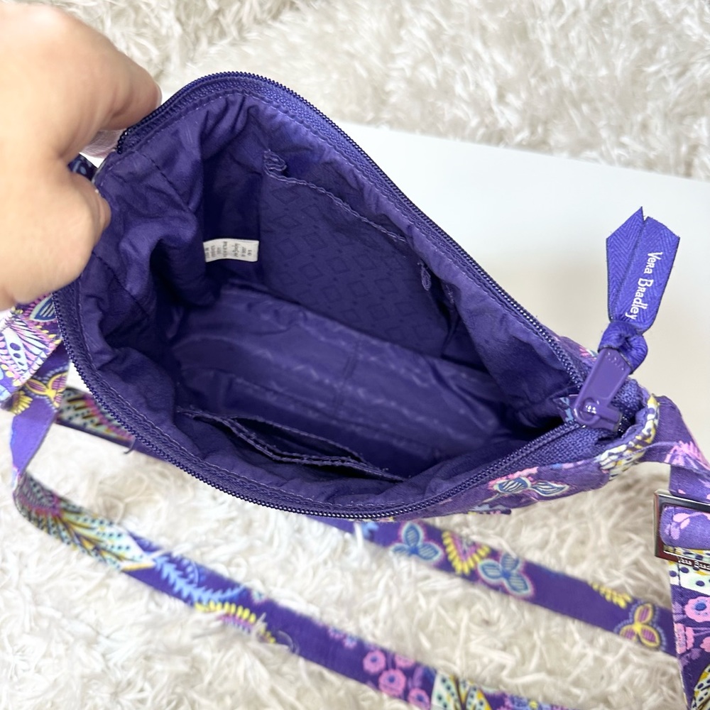 Vera Bradley Batik Leaves Purple Mini Andi Crossbody - Picture 6 of 6